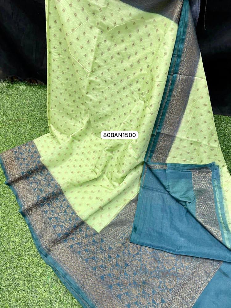 Green- Banarasi Semi Dupion Silk Saree