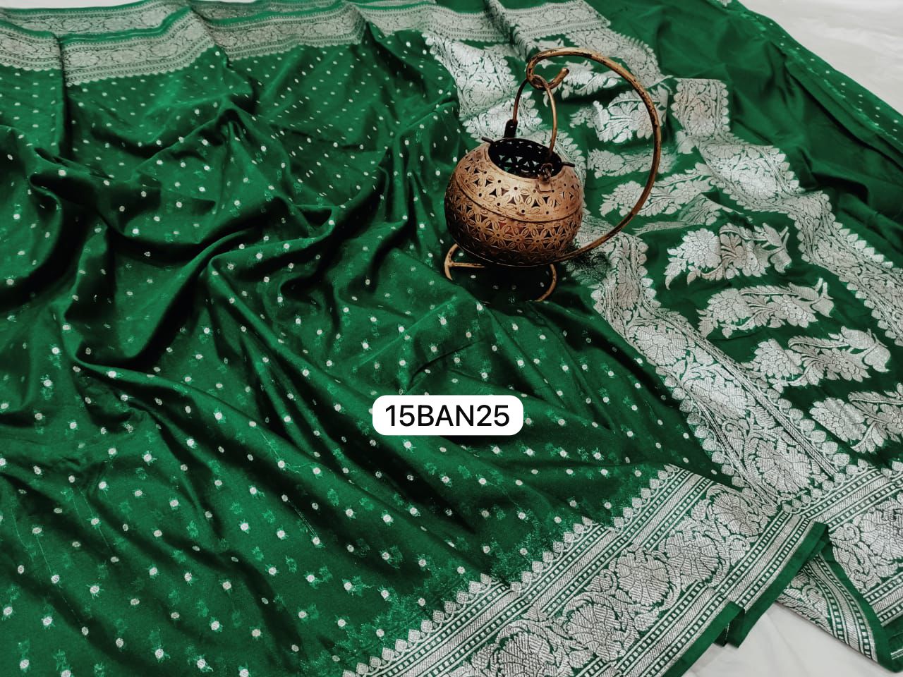 Green- Banarasi Georgette Katan Silk Saree