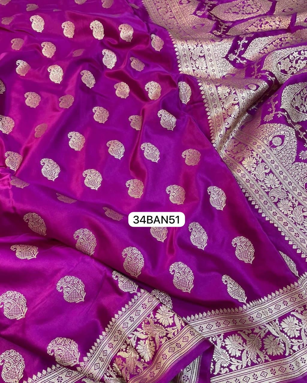 Pink- Banarasi Masru Pure Silk Saree.