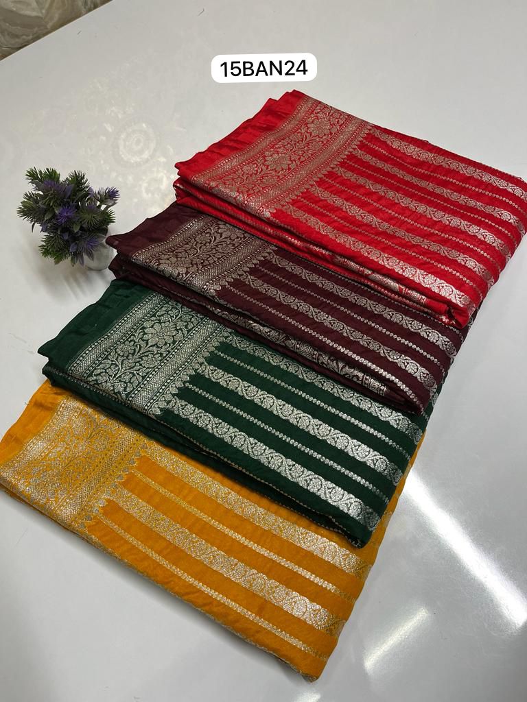 Green- Banarasi Georgette Katan Silk Saree