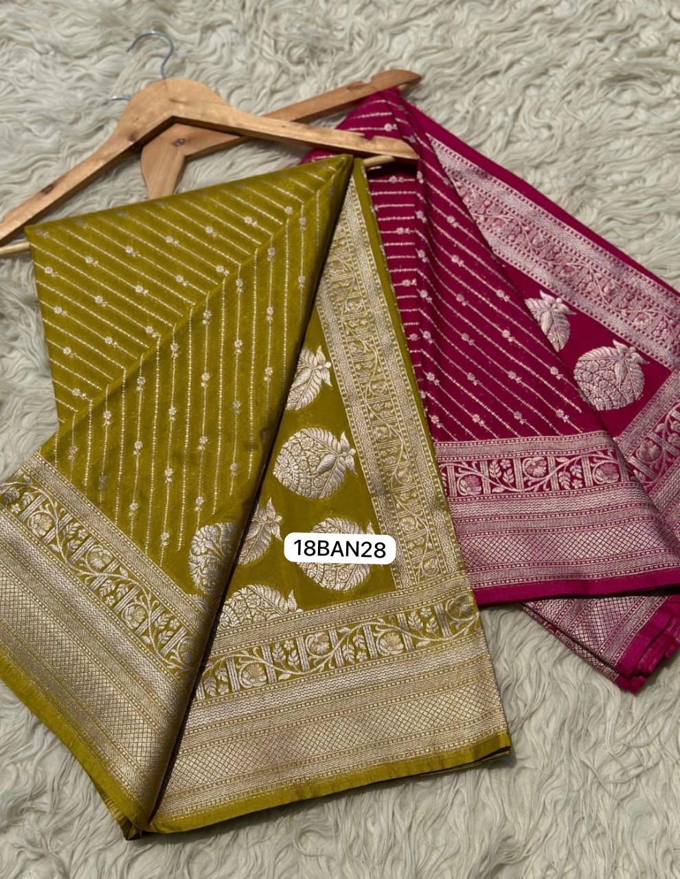Mustard Yellow- Banarasi Masru Pure Silk Saree.