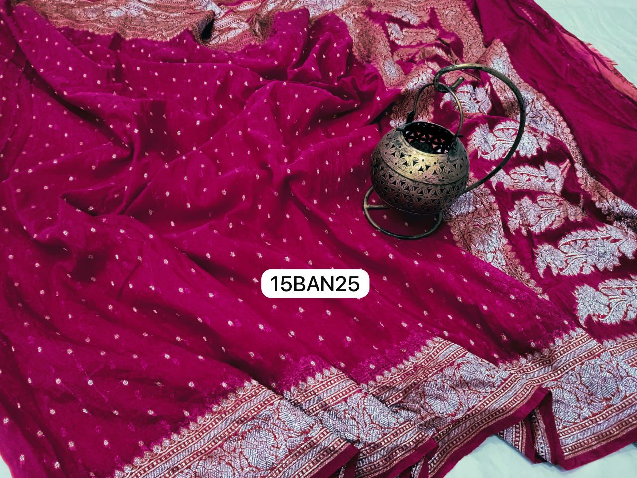 Pink- Banarasi Georgette Katan Silk Saree