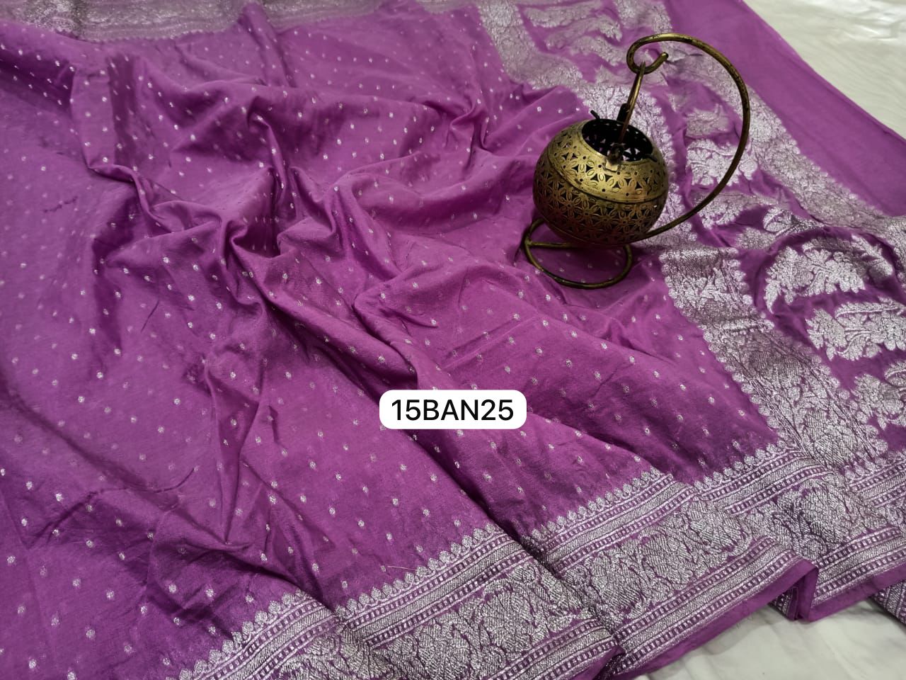 Purple- Banarasi Georgette Katan Silk Saree