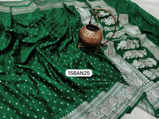 Green- Banarasi Georgette Katan Silk Saree