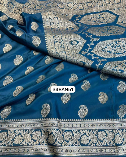Blue- Banarasi Masru Pure Silk Saree.