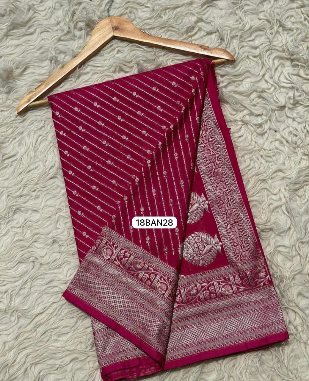 Pink- Banarasi Masru Pure Silk Saree.