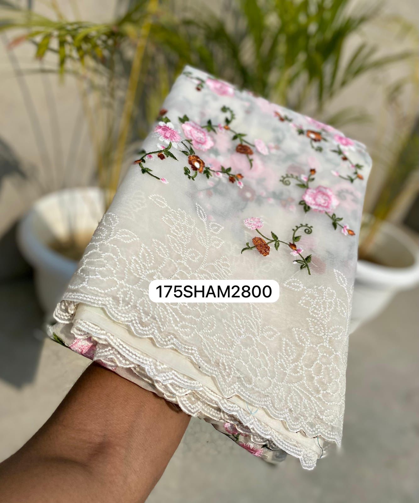 White- Beautiful Organza Embroidery Saree