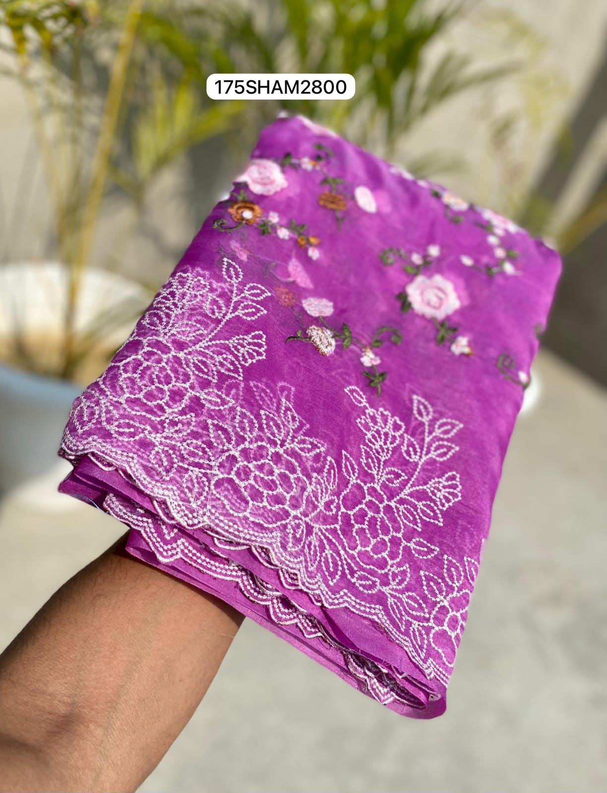 Pink- Beautiful Organza Embroidery Saree