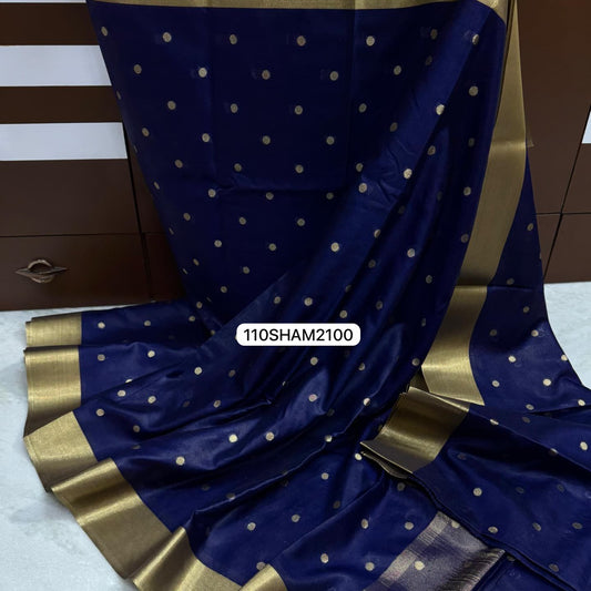 Royal Blue- Handwoven Banarasi Dyeble Warm Silk Saree