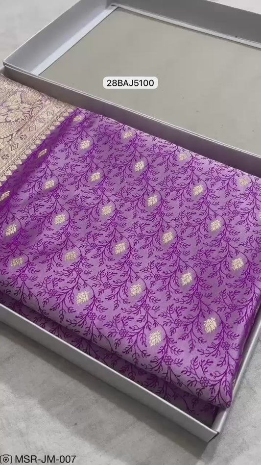 Purple- Banarasi Mashru Silk Saree