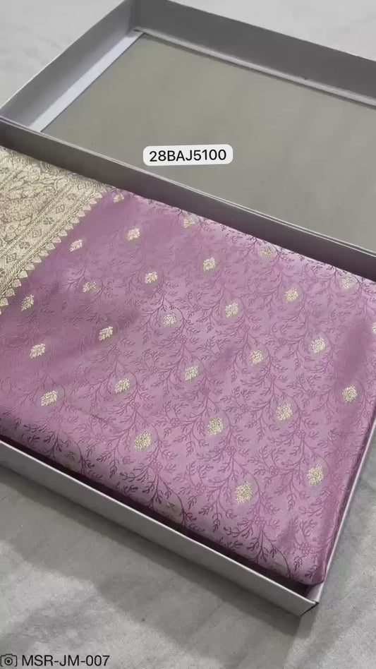 Light Pink- Banarasi Mashru Silk Saree