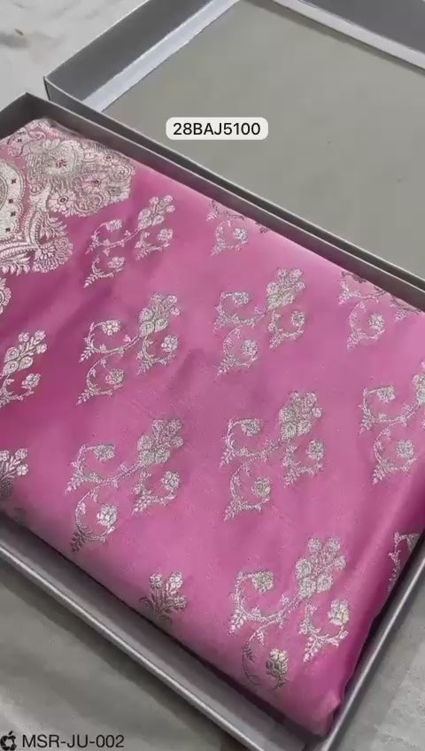 Pink- Banarasi Mashru Silk Saree