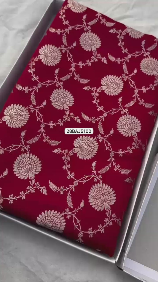 Red- Banarasi Mashru Silk Saree