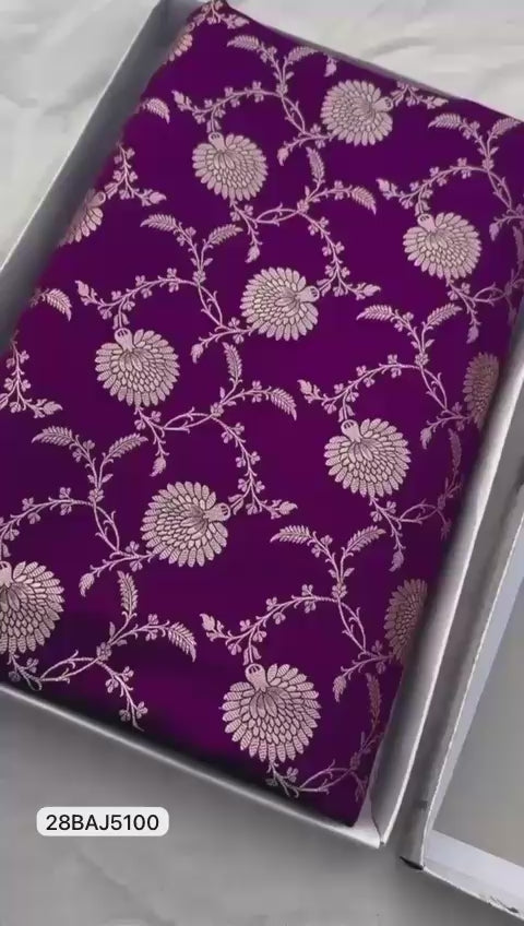 Purple- Banarasi Mashru Silk Saree