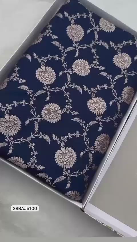 Royal Blue- Banarasi Mashru Silk Saree