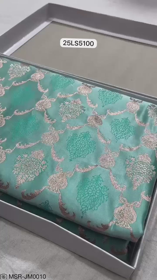 Teal Green- Banarasi Mashru Silk Saree