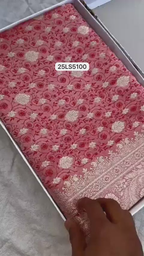 Orange- Banarasi Mashru Silk Saree