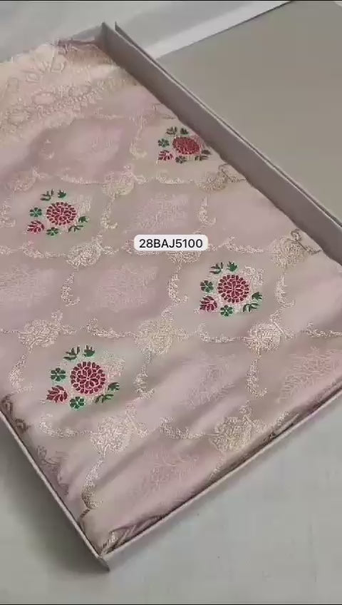 Pastel Pink- Banarasi Mashru Silk Saree